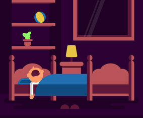 Sleeping Bedtime Vector Illustration