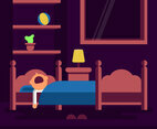 Sleeping Bedtime Vector Illustration