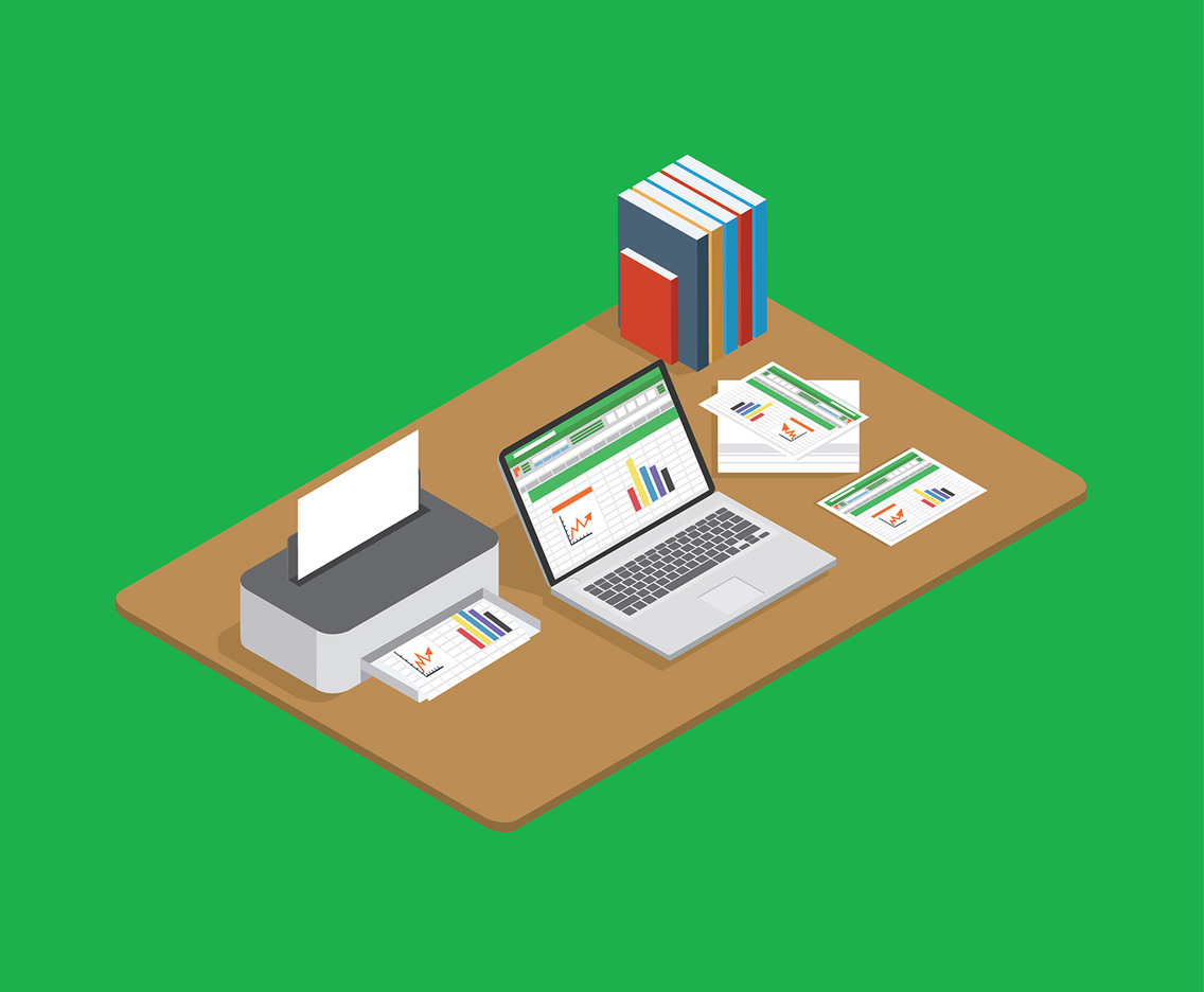 Spreadsheet Isometric Vector