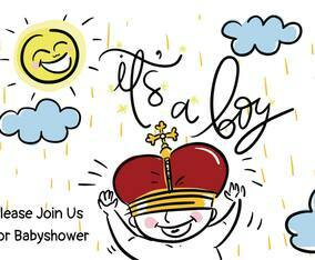 Baby Shower Invitation Hand Drawn Vector