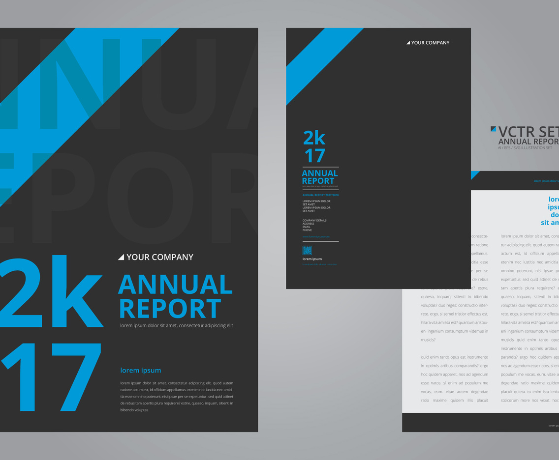 Annual Report Elegant Geometric Flat Design Template