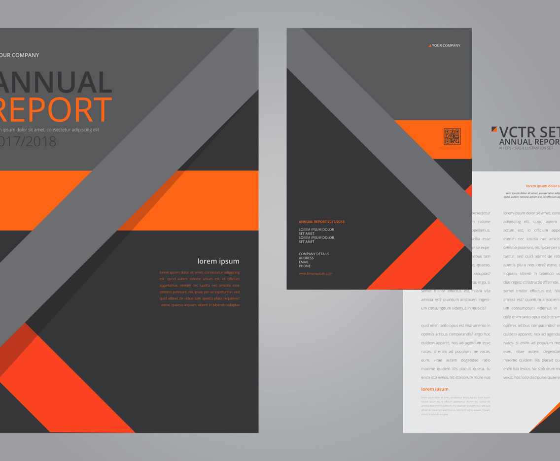 Annual Report Elegant Geometric Flat Design Template