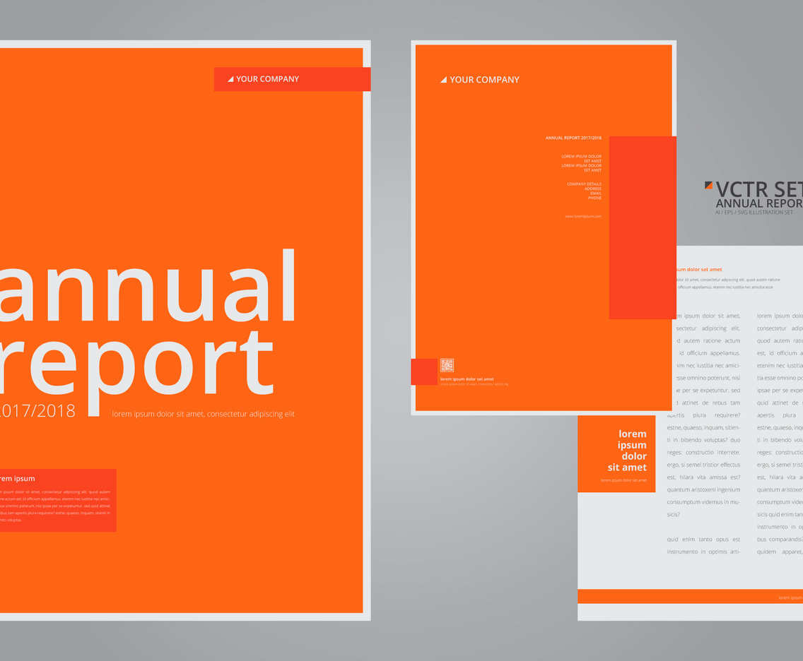 Annual Report Elegant Geometric Flat Design Template