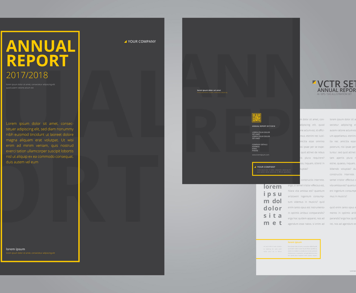 Annual Report Elegant Geometric Flat Design Template