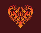 Flaming Inside Heart Illustration Vector