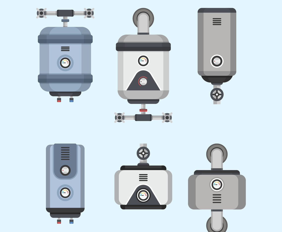 Water Heater Collection Vector Illustration