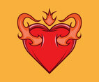 Flaming Heart Vector