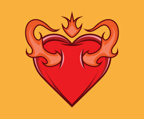 Flaming Heart Vector