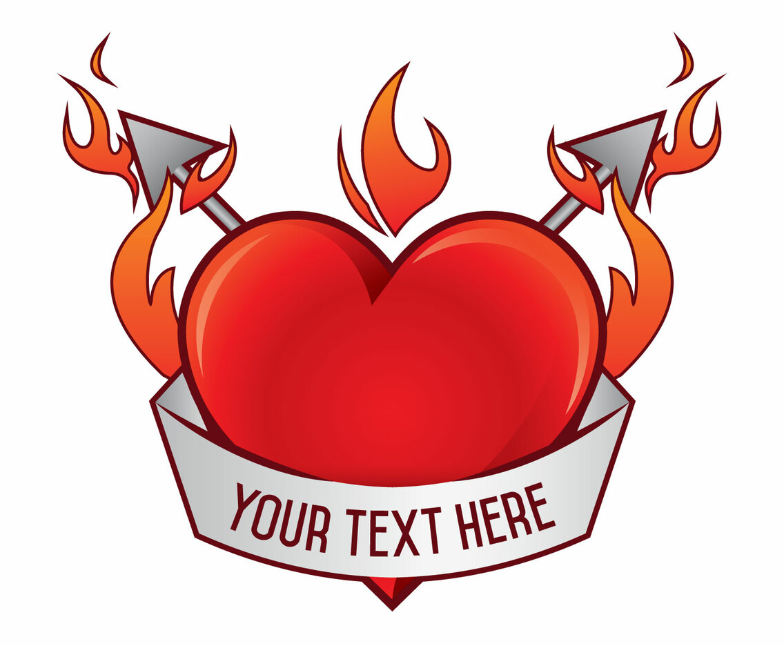 Flaming Heart Illustration