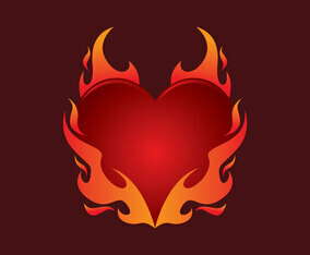 Flaming Heart Vector