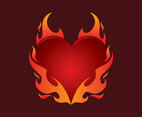 Flaming Heart Vector
