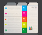Vector Infographic Index Paper with Black Background Template.