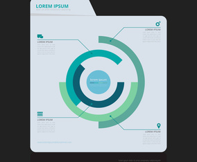 Vector Infographic Index Paper with Black Background Template.