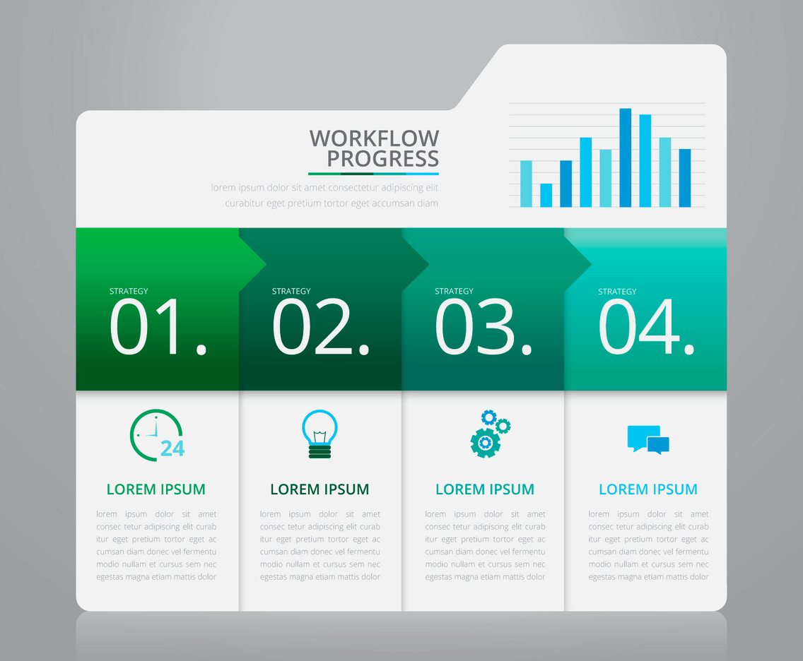 Vector Infographic Index Paper with White Background Template.