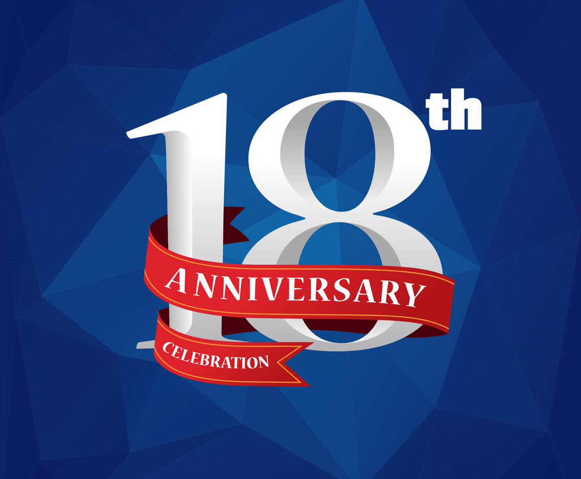 Free Vector 18th Anniversary Celebration