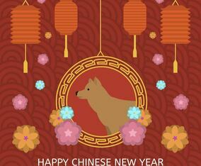 Flat Chinese New Year Vector Illustration