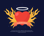 Free Flaming Heart Concept Vector