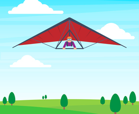 Man On A Hang Glider Illustration