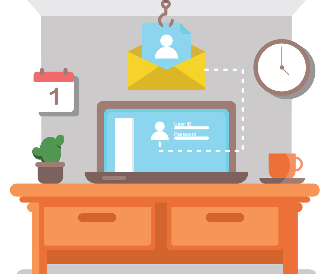 Internet Phishing Illustration