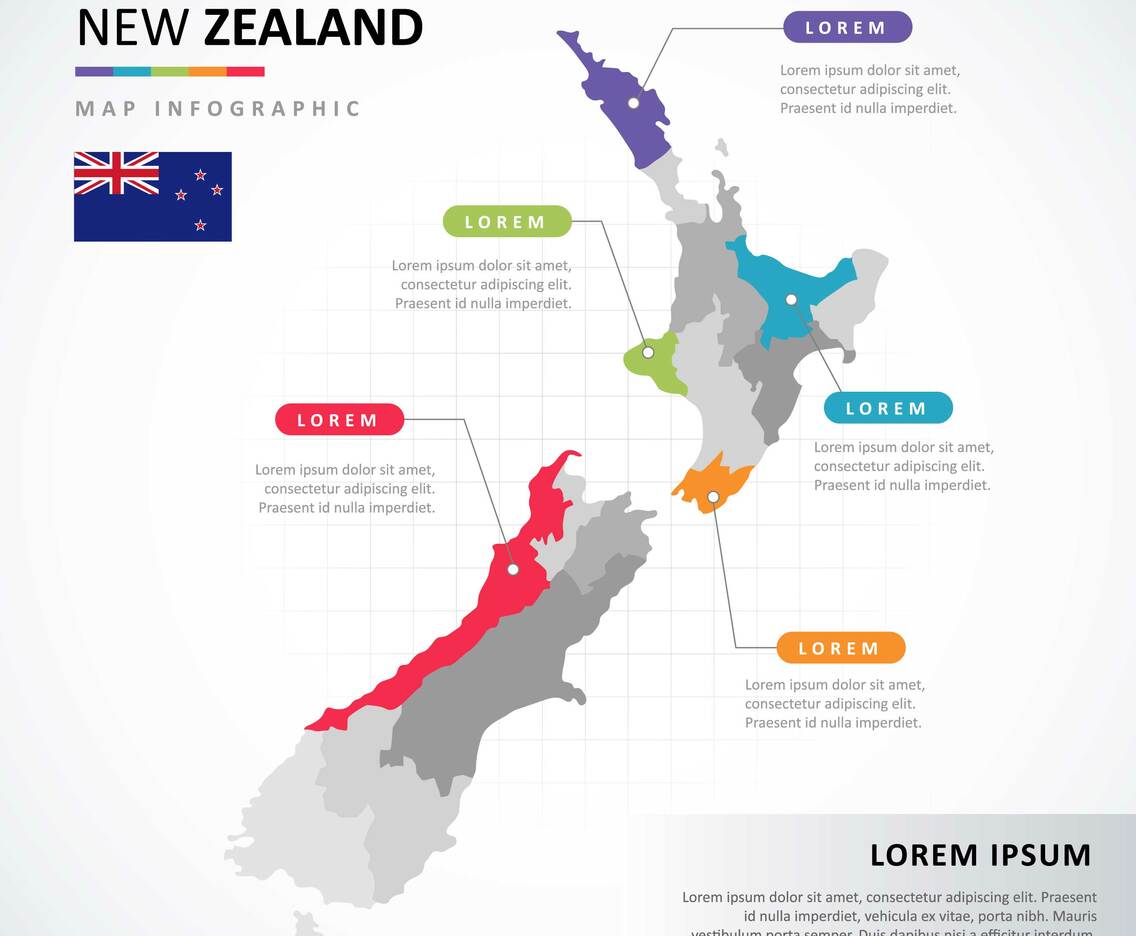 New Zealand Map Illustration