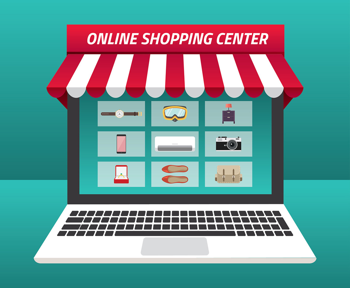Online Shopping Center Free Vector