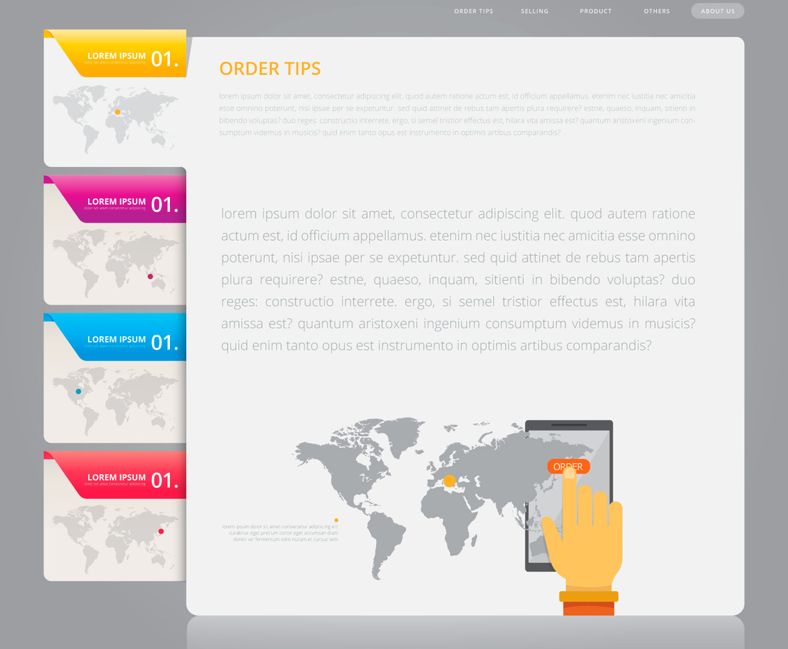 Vector Infographic Index Paper with White Background Template.