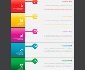 Vector Infographic Index Paper with Black Background Template.