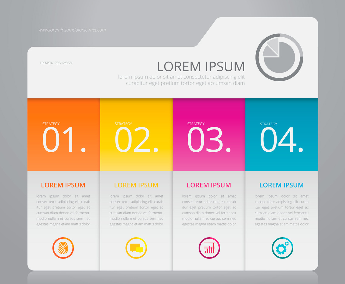 Vector Infographic Index Paper with White Background Template.