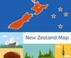 Flat New Zealand Map Vector