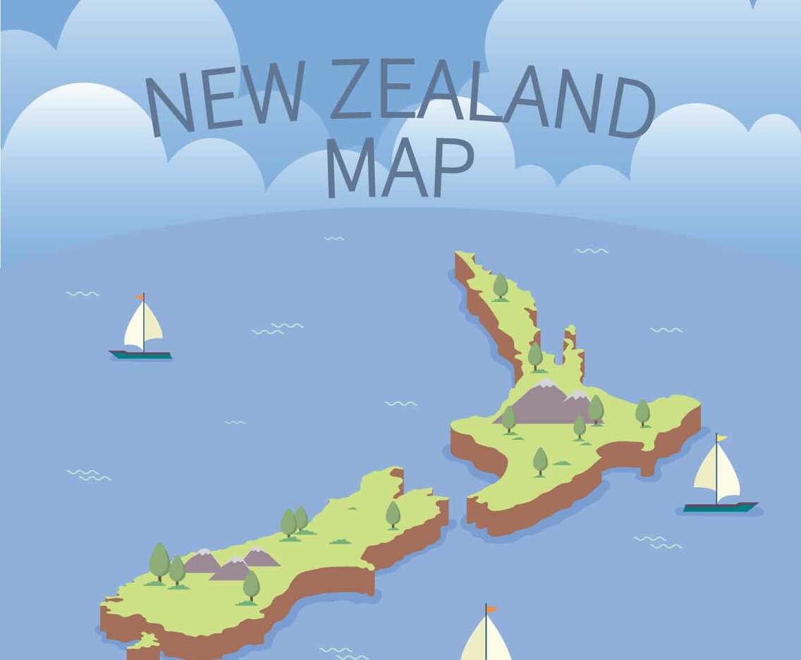 Free New Zealand Maps Illustration