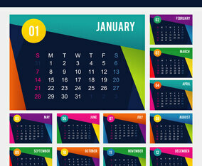 Printable Calendar 2018 Vector