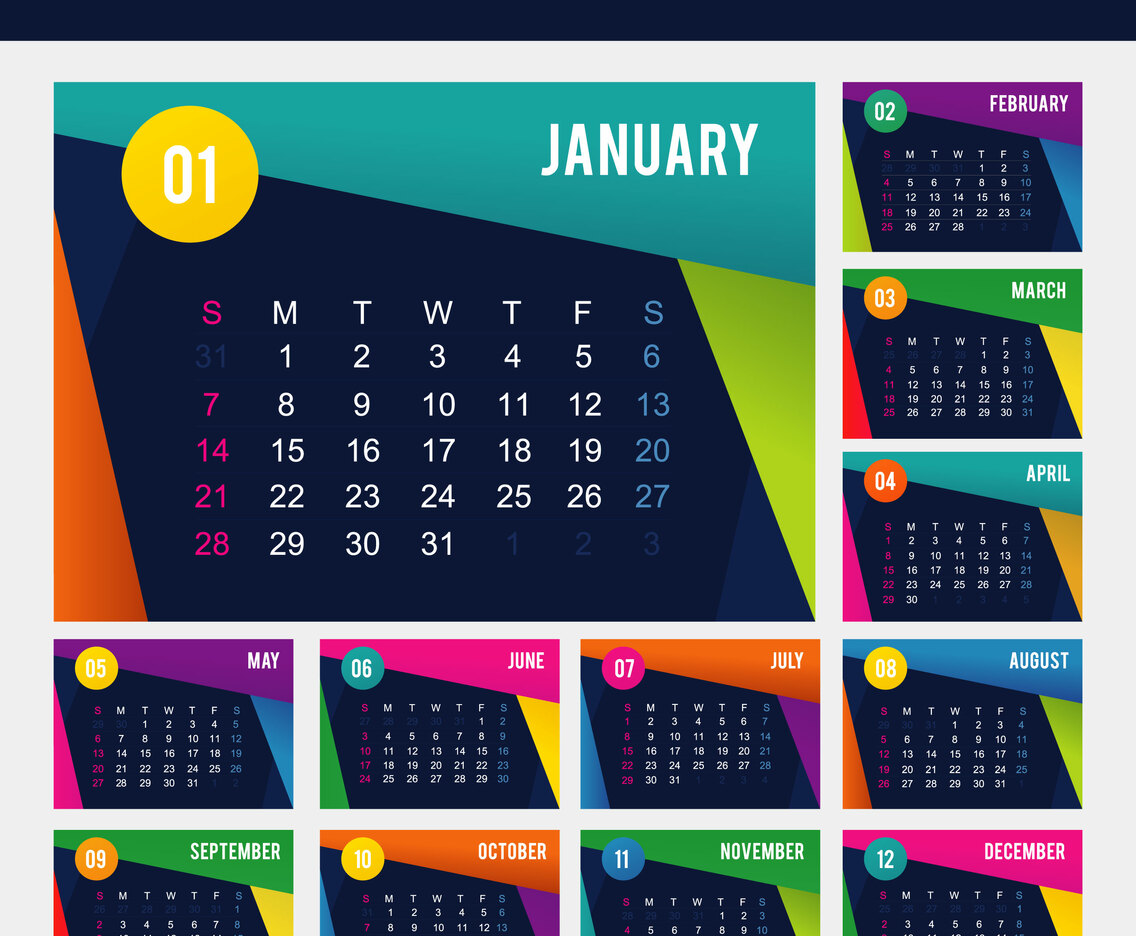 Printable Calendar 2018 Vector