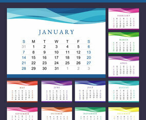 Printable Calendar 2018 Vector