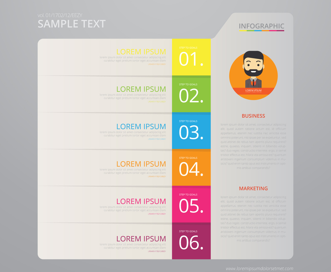 Vector Infographic Index Paper with Black Background Template.