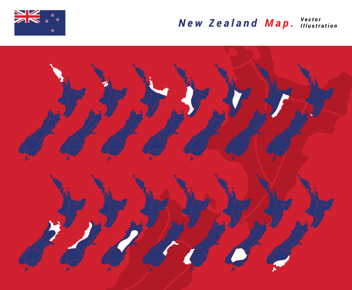 New Zealand Map Vector Illustration