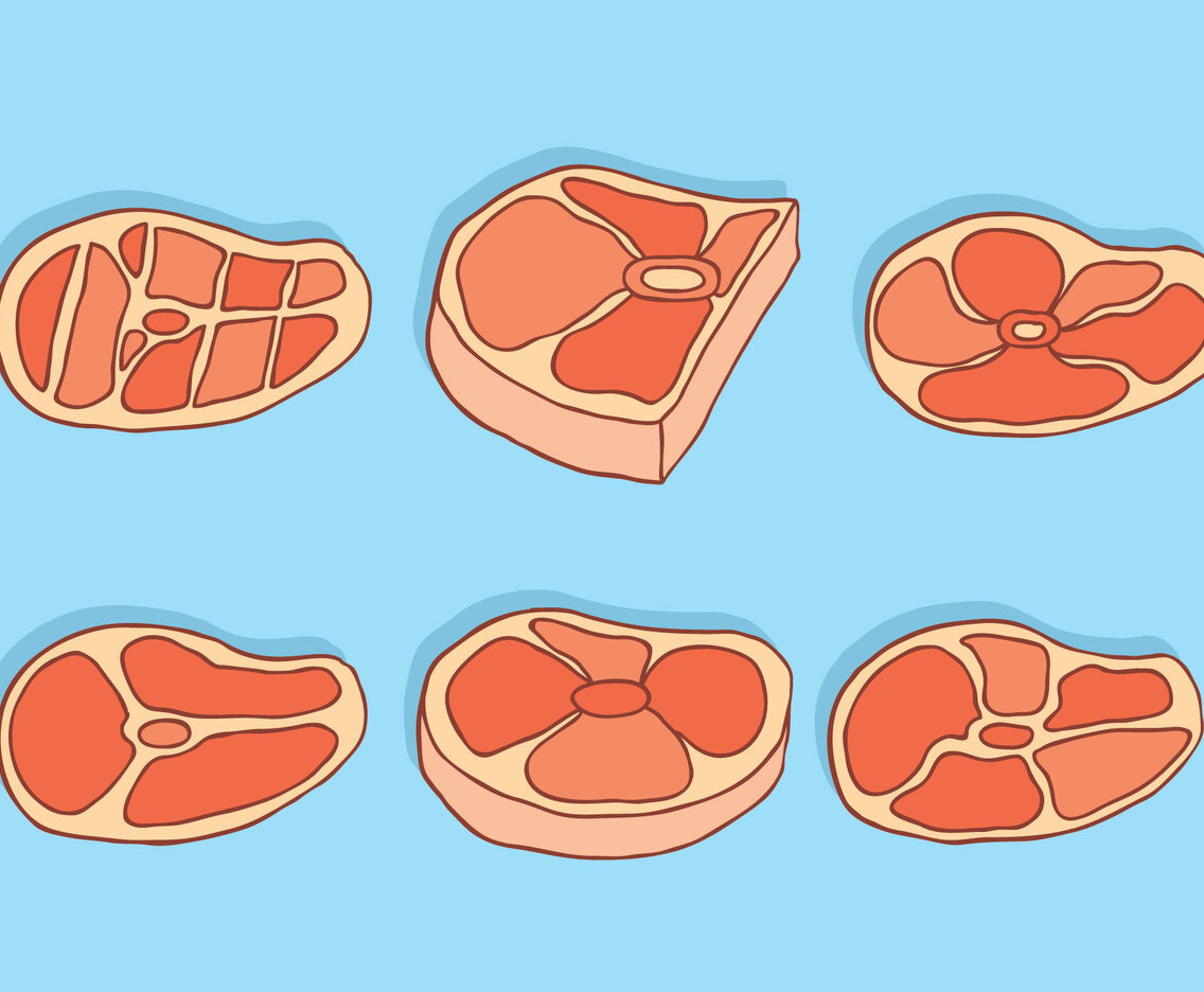 Veal Collection On Blue Vector