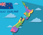 Flat New Zealand Map