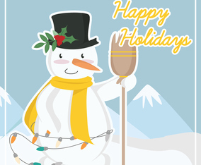 Vector Cute Snowman Illustration