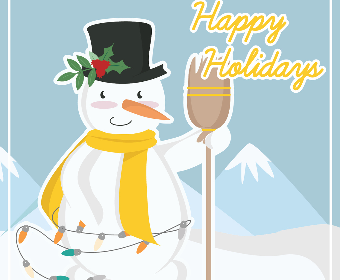 Vector Cute Snowman Illustration