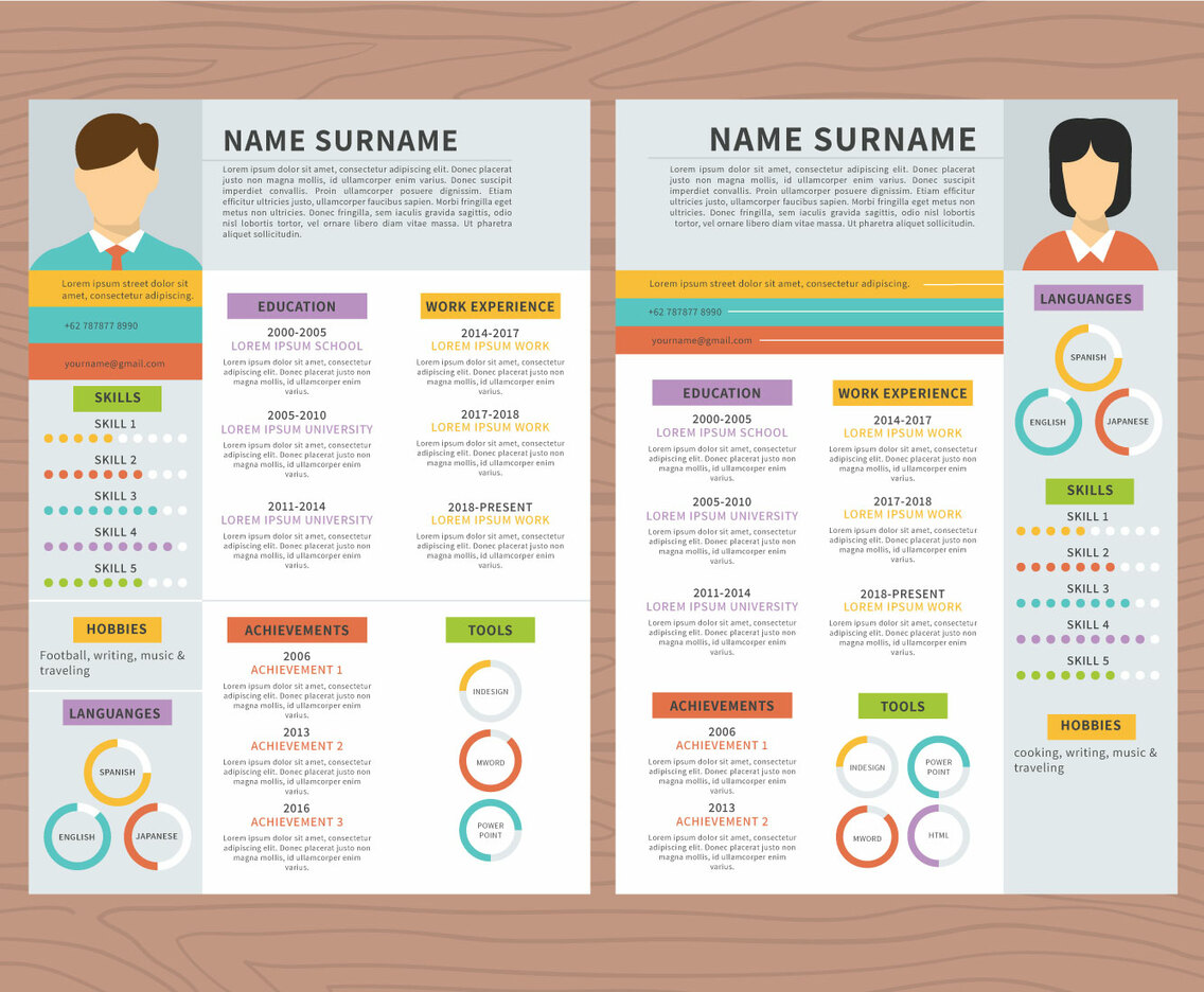 Resume template vector