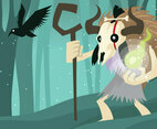 Shaman Cartoon Illustration