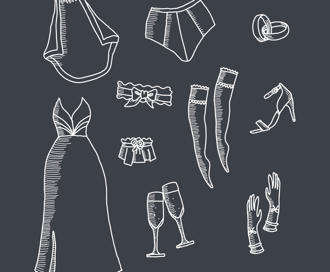 Wedding Stuff Drawn As a Chalkboard