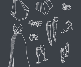 Wedding Stuff Drawn As a Chalkboard