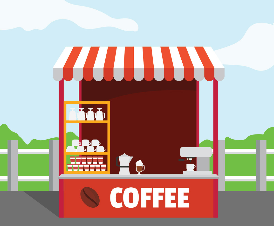 Coffee Stand Vector Illustration