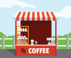 Coffee Stand Vector Illustration