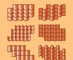 Roof Tile Vector Set
