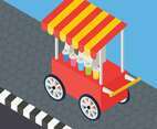 Isometric Concession Illustration Vector