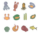 Hand Drawn Seafood Collection