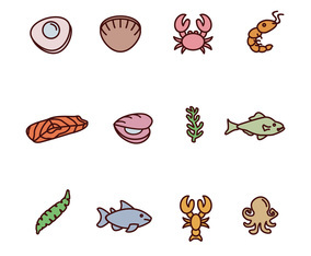 Hand Drawn Seafood Collection