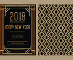 Vector Art Deco New Year Party Invite